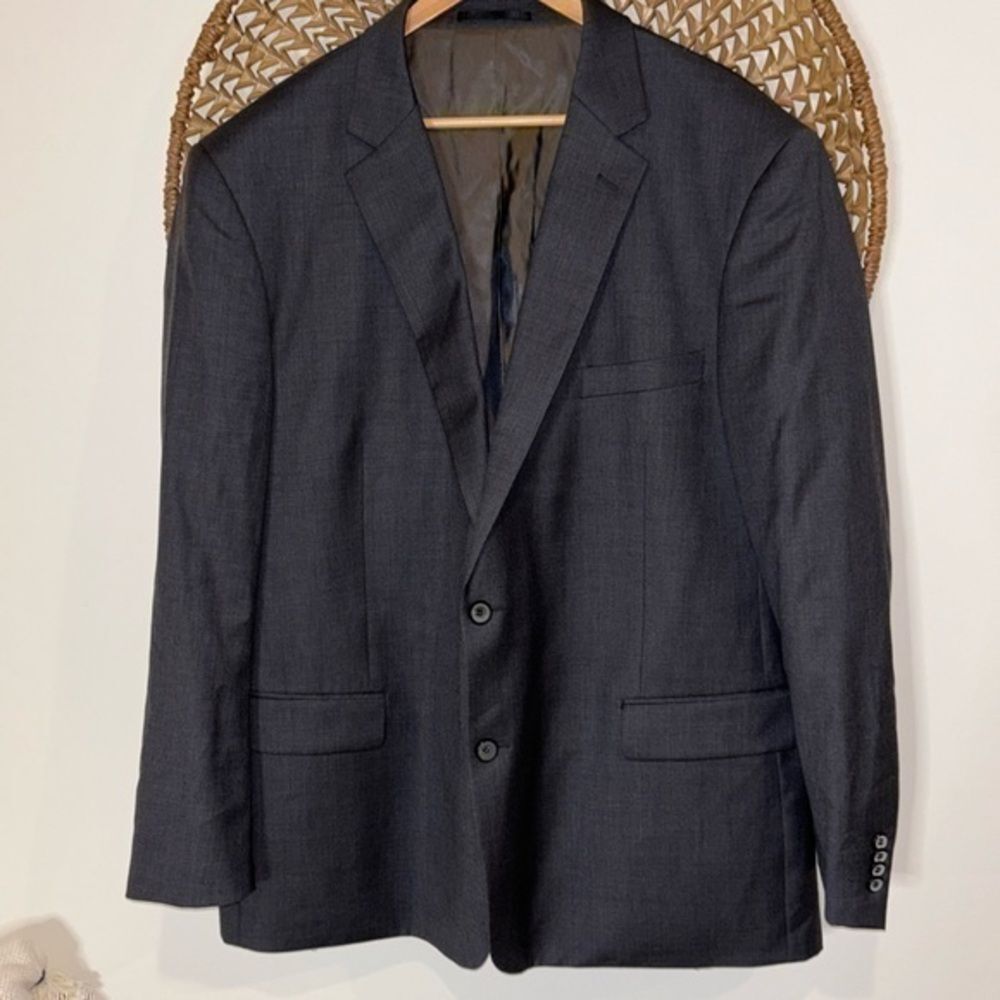 Renoir mens blue 2 back vent wool sport coat size 50R